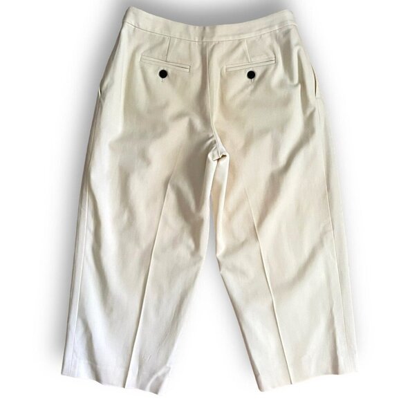 Club Monaco Womens Wool Culotte Pant Sz 00 Cream Minimalist Cropped Trouser - Picture 6 of 8